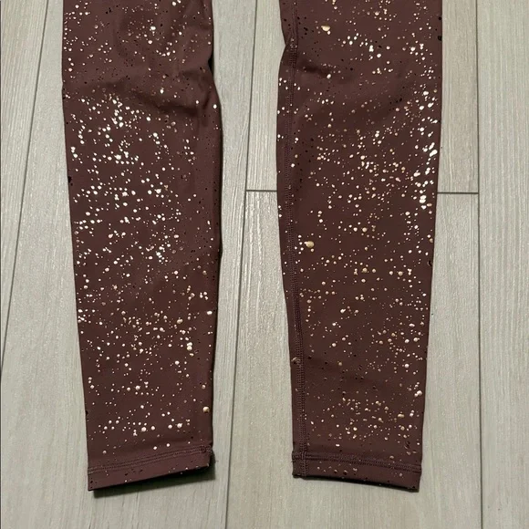 Cara Loren Active Mauve Gold Speckled High-Waisted Leggings Size S - Picture 5 of 9